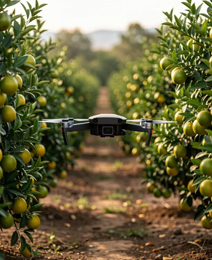 Dron en vuelo realizando navegación visual autónoma sobre terreno argentino