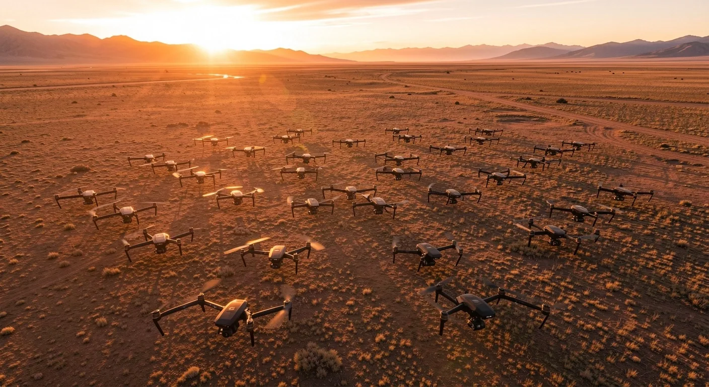 Enjambre de drones coordinados sobre territorio argentino